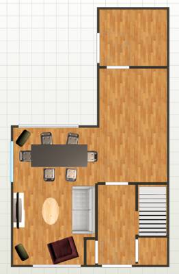 Groffe schets woonkamer