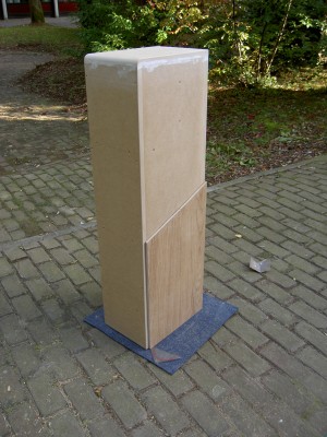 Met restlaminaat even kijken hoe het straks ongeveer zal worden...
