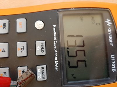 BP elco, origineel 47 uf, nu nog 13 uf