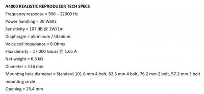 overzichtje specs A4000