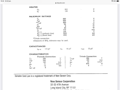 Genalex max ratings