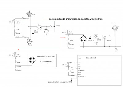 Verschillende Circuits op 1 winding trafo