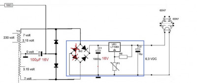 Schema Anne Modificatie 6.3 volt 6 sn7