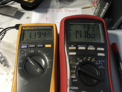 2,2 Volt sturing Zonder NFB 50 Watt 120/140 mA  kathode stroom buizen van plaats gewisseld