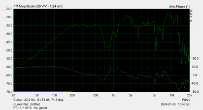 PT-10 + W15, 1m, gated