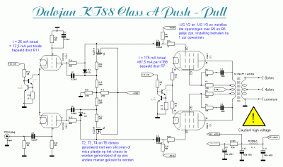 Een van de voorgaande projecten, een klasse A push-pull met 2 x KT88