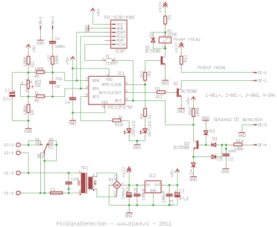 Schema van het signaal detectie circuit