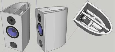 Speaker ontwerp gemaakt in sketchup.