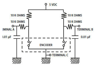 Hardware debouce rotary encoder