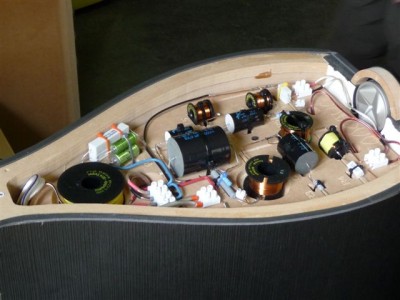 Het filtercompartiment van de speakers van Ed. Echt een masterpeace deze speaker. Looks zijn erg mooi, afwerking tot nu toe is perfectie, filteropzet erg leuk bedacht en nog een lekker geluid ook. Ik vond het laag best meevallen, wel lekker eigelijk. Md e